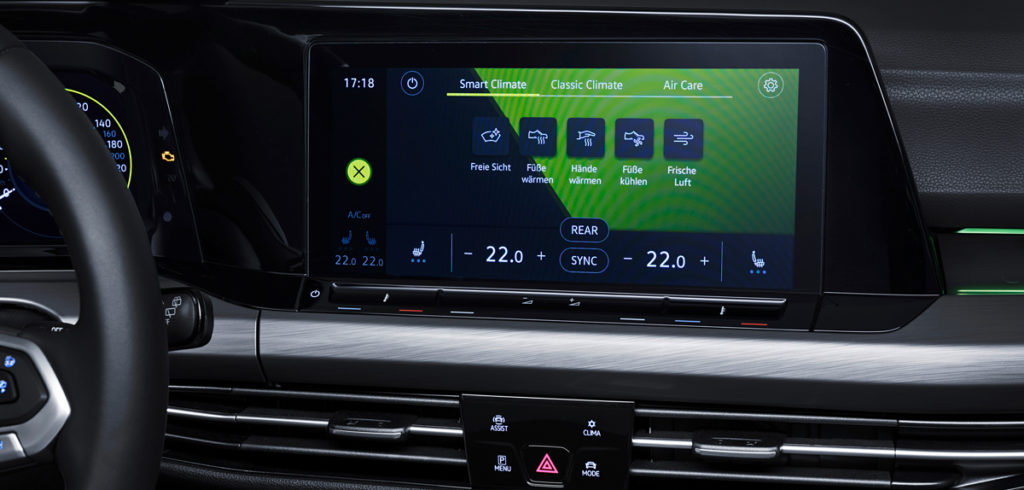 VW Golf climate control responds to human voice