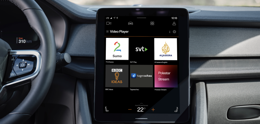 Video streaming app developed for Polestar 2