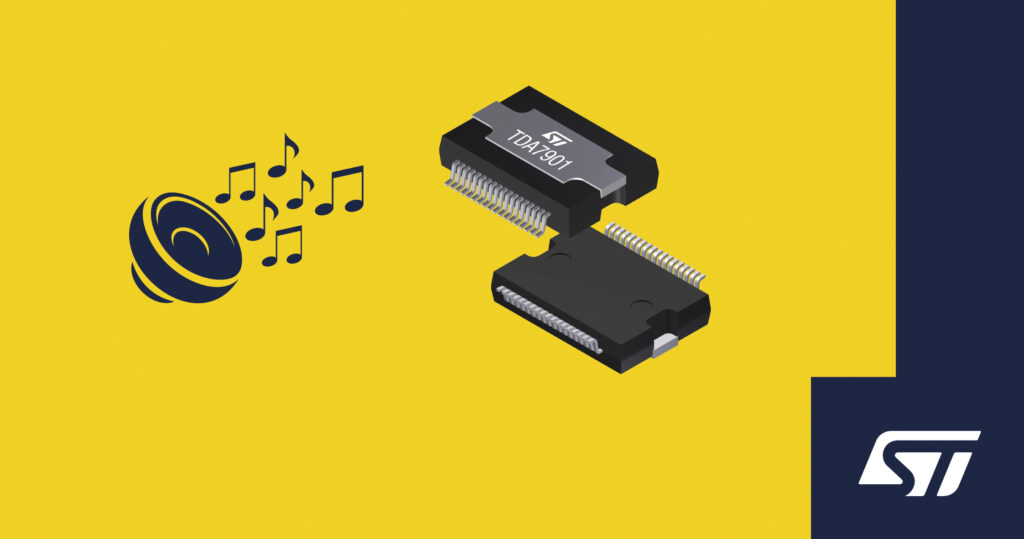 Buck controller adds sound quality and efficiency to STMicroelectronics automotive amplifier