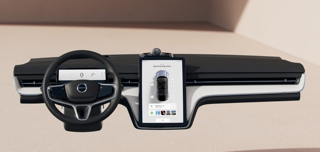 Volvo EX90 delivers relevant information to occupants through smart screens