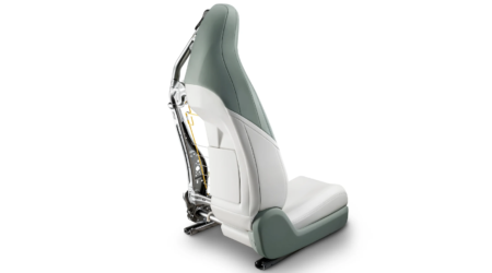 New cabin seat made of recycled materials introduced by Yanfeng.