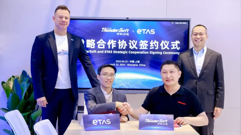 ETAS and ThunderSoft announce software collaboration.
