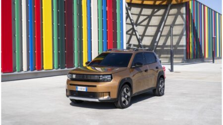 FIAT launches Grande Panda hybrid with sustainable materials and retro-inspired design.