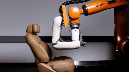 A JLR seat in an impact test.