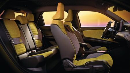 The interior of a Renault vehicle, showing the seats and dashboard