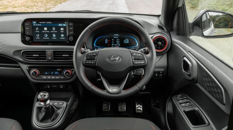 Inside the Hyundai i10 N Line.