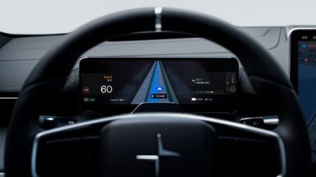 Polestar leads OEMs in adopting Google Maps live lane guidance technology Inside a Polestar 4 with Google Maps’ latest live lane guidance into the driver display.