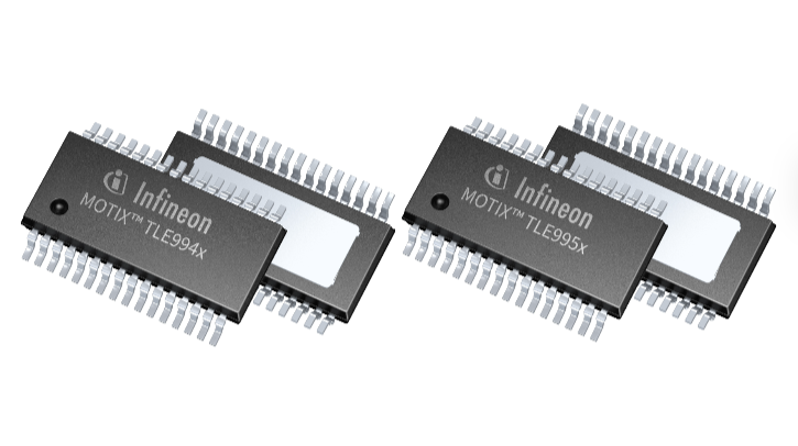Infineon expands Motix SoC line for smarter, safer automotive motor control The two-phase MOTIX TLE994x (left) and the three-phase MOTIX TLE995x (right).