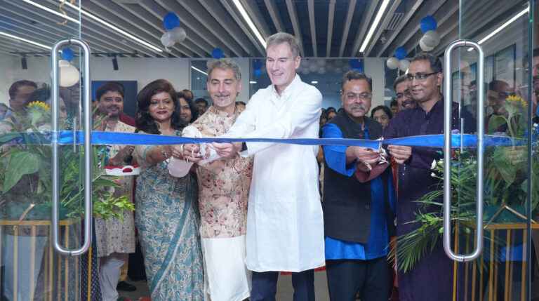 Marelli representatives cut the ribbon to mark the opening of the new R&D center in Bangalore, India,