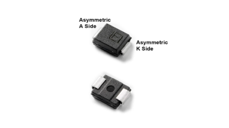 The TPSMB Asymmetrical TVS diodes from Littelfuse shown against a white background
