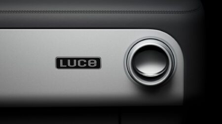 Ferrari reveals the interior of the new all-electric Luce Interior close-up of a panel in the new all-electric Ferrari Luce, which spells out the model's name