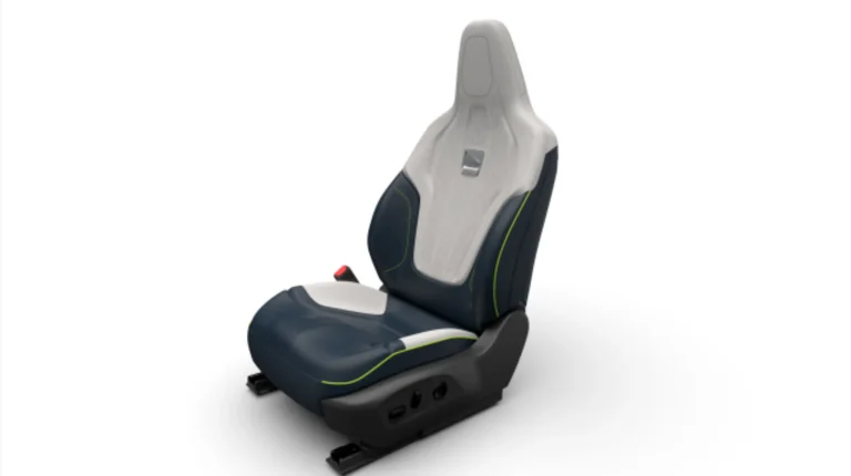 Promo pic of the Sculpted Soft Trim seating solution by Adient on a white background.