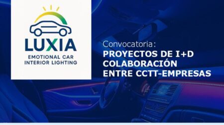 Antolin launches Luxia project to explore adaptive in-vehicle lighting Infographic for the Antolin Luxia project, with company and project logos on a dark blue background