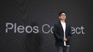 Jongwon Lee, Senior Vice President and Head of the Feature & CCS Sub-Division at Hyundai Motor Group, delivers the opening presentation at the Pleos Connect Media Day.