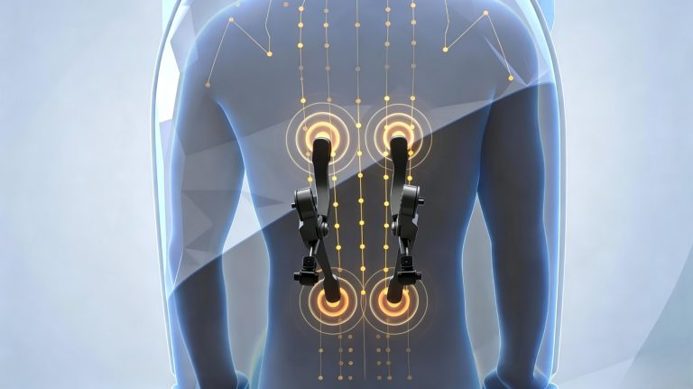 Graphic of the human body showing the areas targeted to provide more effective fatigue relief.