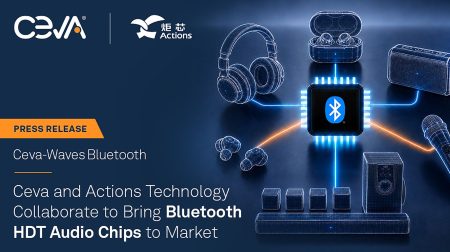 Graphic demonstrating the operation and benefits of the Ceva and Actions Technology Bluetooth HDT audio chips.