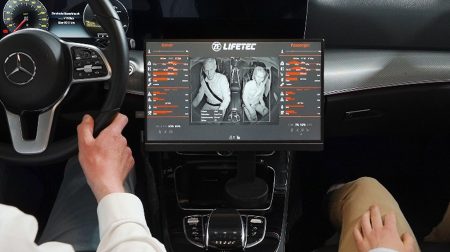 a ZF Lifetec solution displayed on a vehicle dashboard screen.